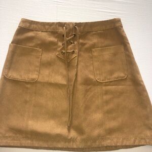 Hollister Y2K Lace Up Faux Suede Mini Skirt Size 3